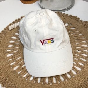 Vans unisex white colorful embroidered logo hat